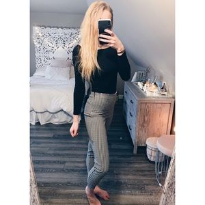 Gingham print pants